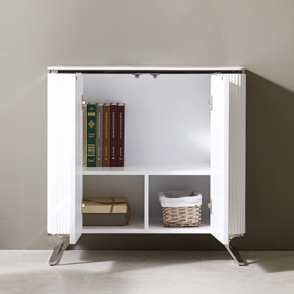 스코나 리벨스 템바보드 실버 포세린 세라믹 사이드장 거실협탁 장식장