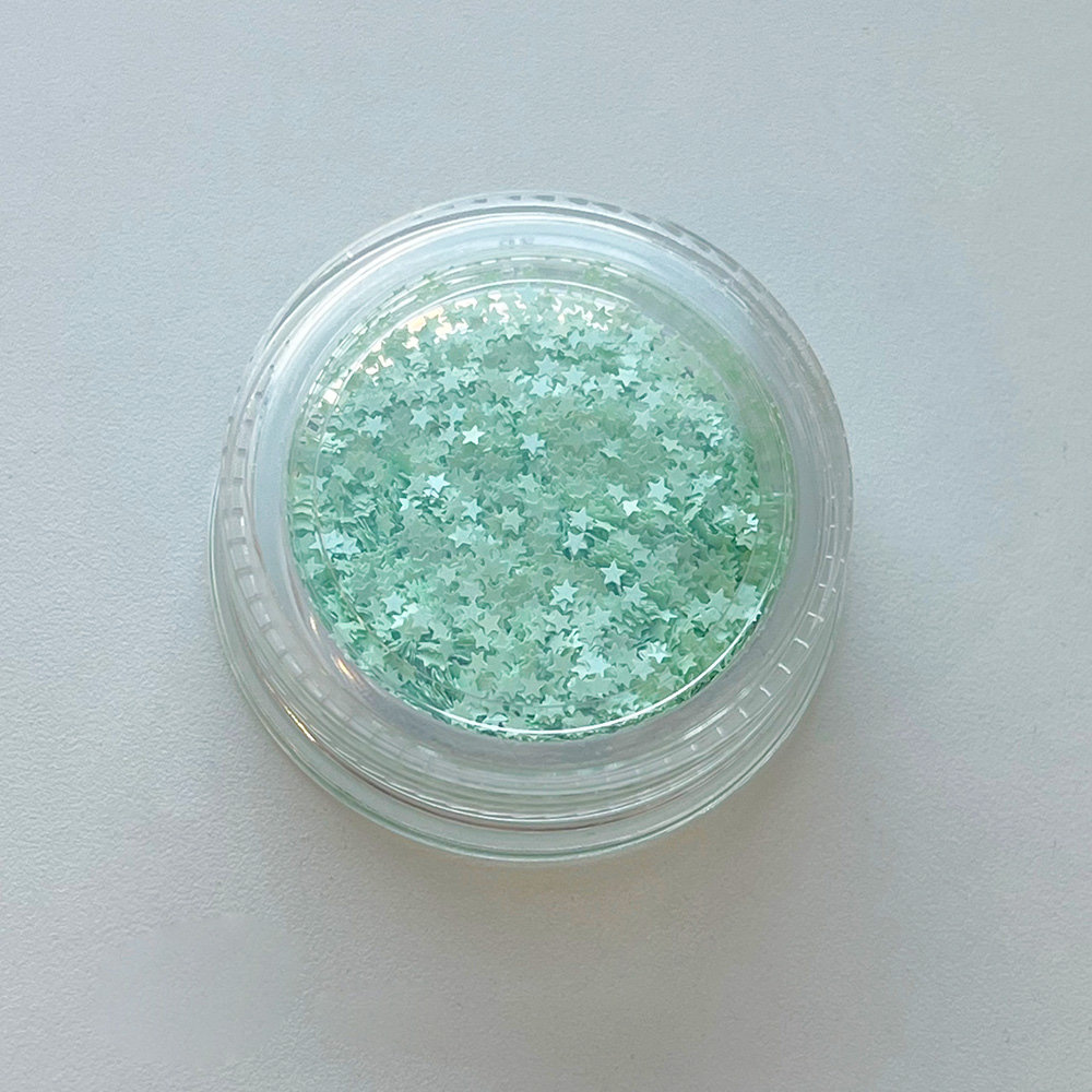 쪼꼬미 파스텔 그린 별 네일글리터 1mm - 상세 이미지 3