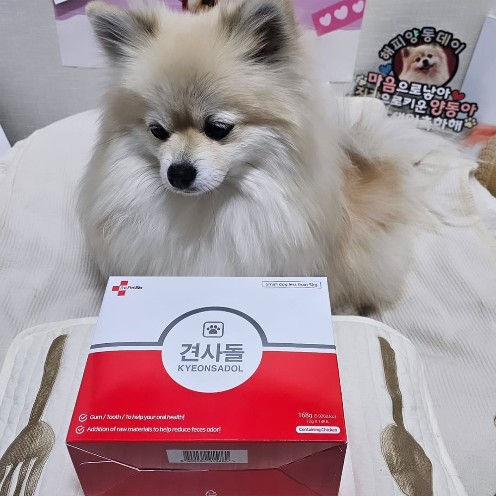 [2+2]견사돌 14P 강아지 간식 소형견 닭고기맛 치석제거 덴탈껌 영양제