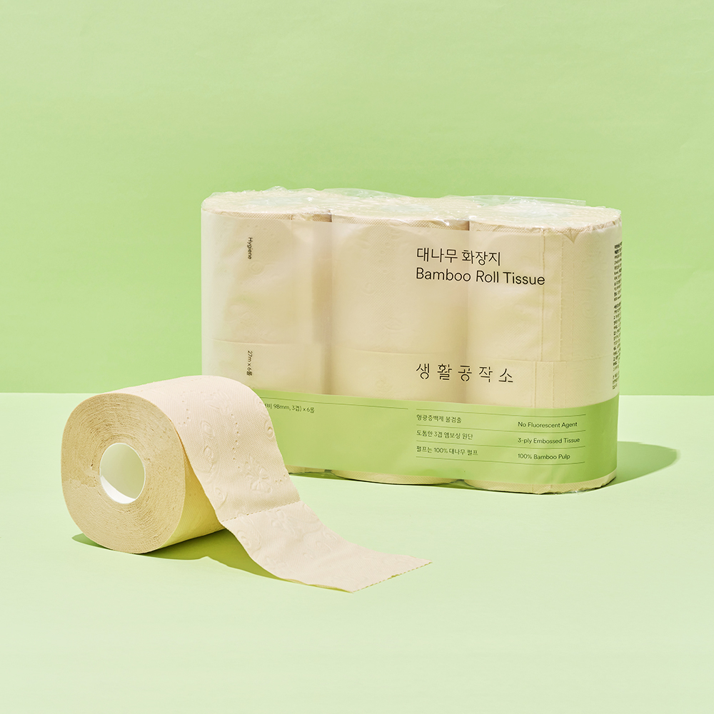 생활공작소 대나무 화장지 27m x 6롤