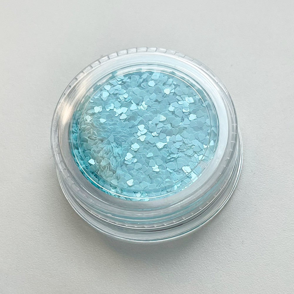 쪼꼬미 파스텔 블루 하트 네일글리터 1mm - 상세 이미지 2