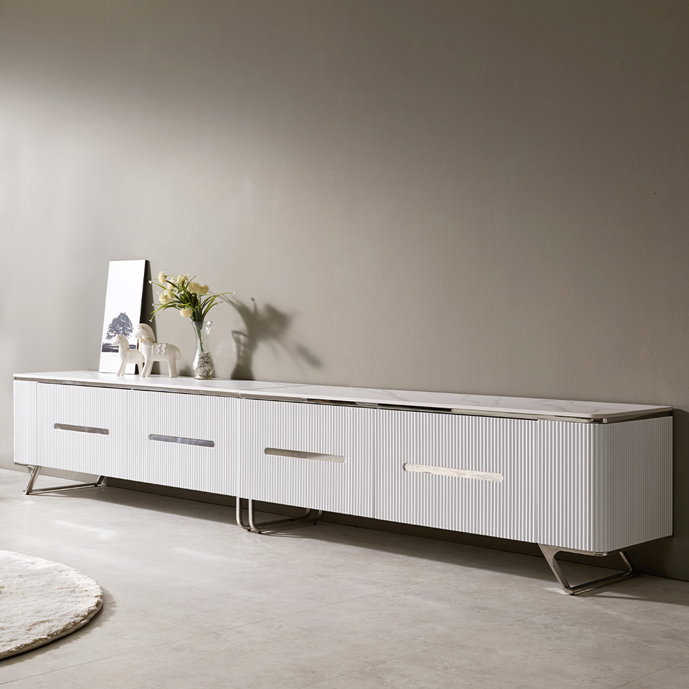 스코나 리벨스 템바보드 실버 포세린 세라믹 2800 거실장 TV장