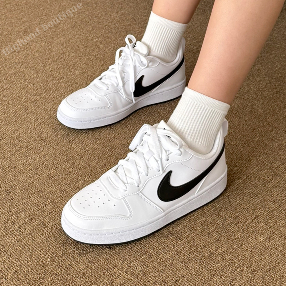 나이키 코트 버로우 로우 리크래프트 스니커즈 화이트블랙, 250