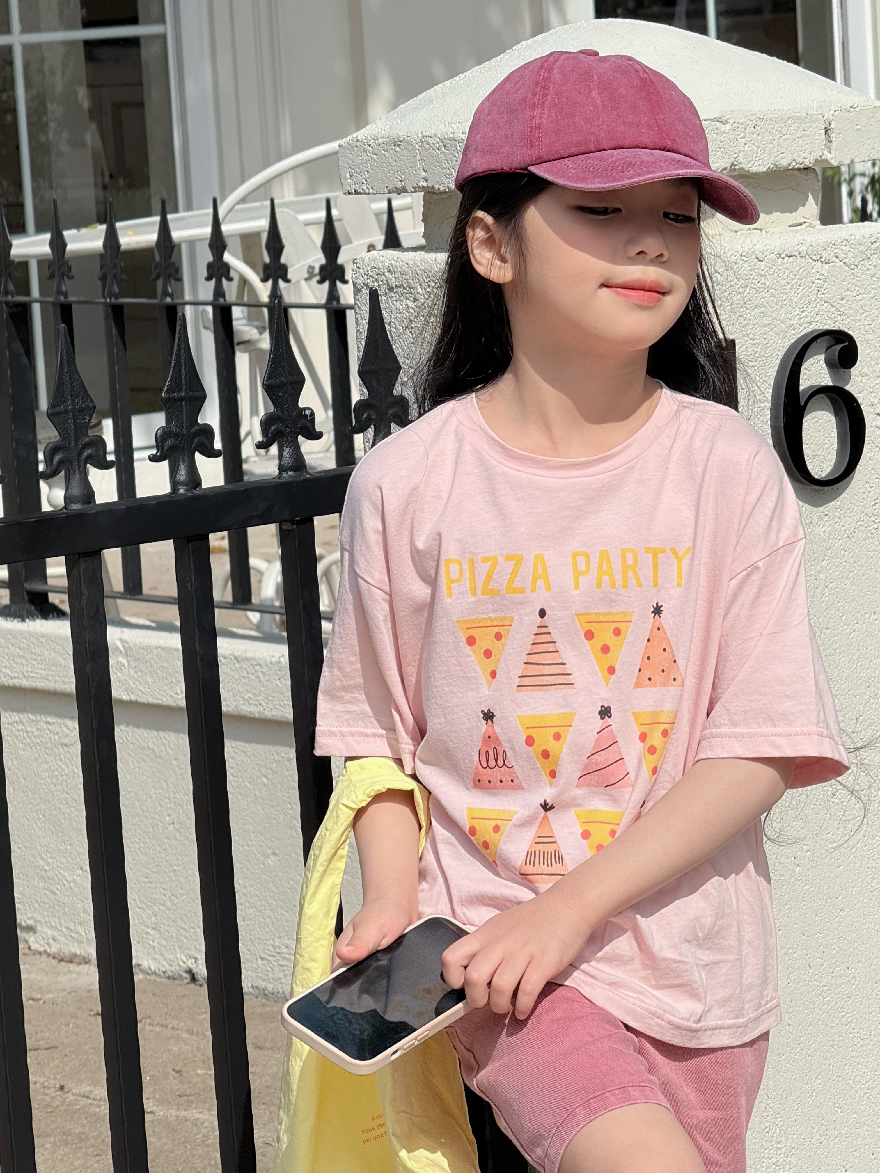 Irene's Closet PIZZA PARTY 프린트 순면 루즈핏 반팔 티셔츠 유아 주니어 여름 - 상세 이미지 5