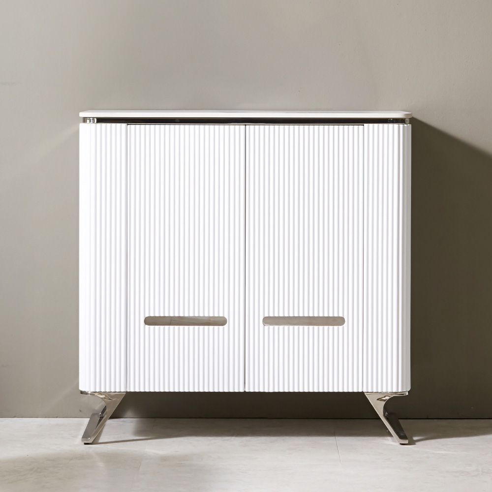 스코나 리벨스 템바보드 실버 포세린 세라믹 사이드장 거실협탁 장식장