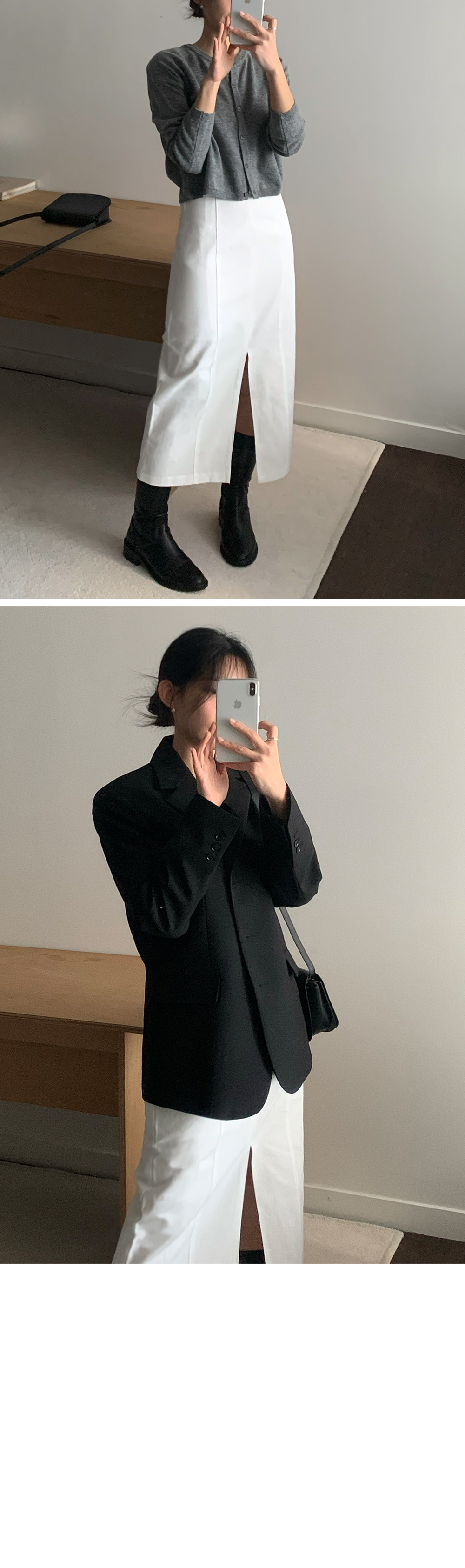 Front cotton skirt봄/가을/H라인/롱/스커트/코튼/면/슬림/출근룩/하객룩/도쿄여행/유럽여행 상세 이미지 7