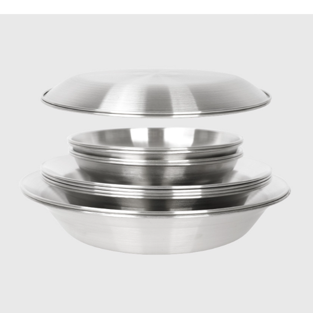 스노우라인 캠핑 식기세트 12P 스테인레스 캠핑 식기 수납가방 포함