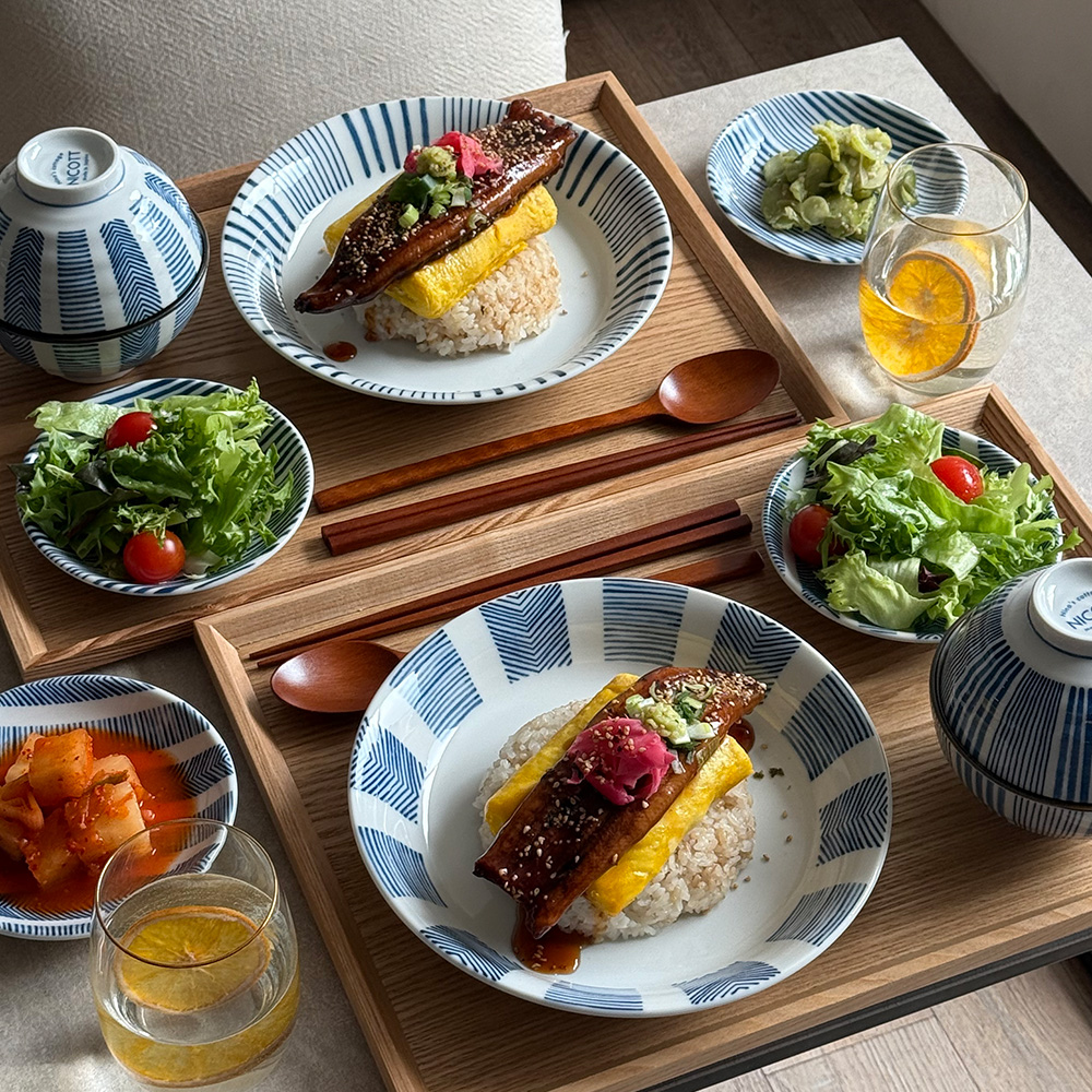 니코트 블루 스트라이프 2인 홈세트 10P MADE IN JAPAN - 상세 이미지 4