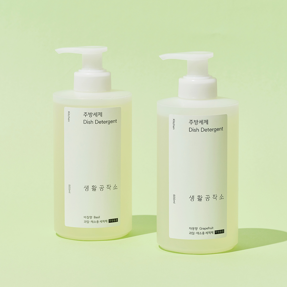 생활공작소 대용량주방세제 설거지세제 500ml 4개 자몽향