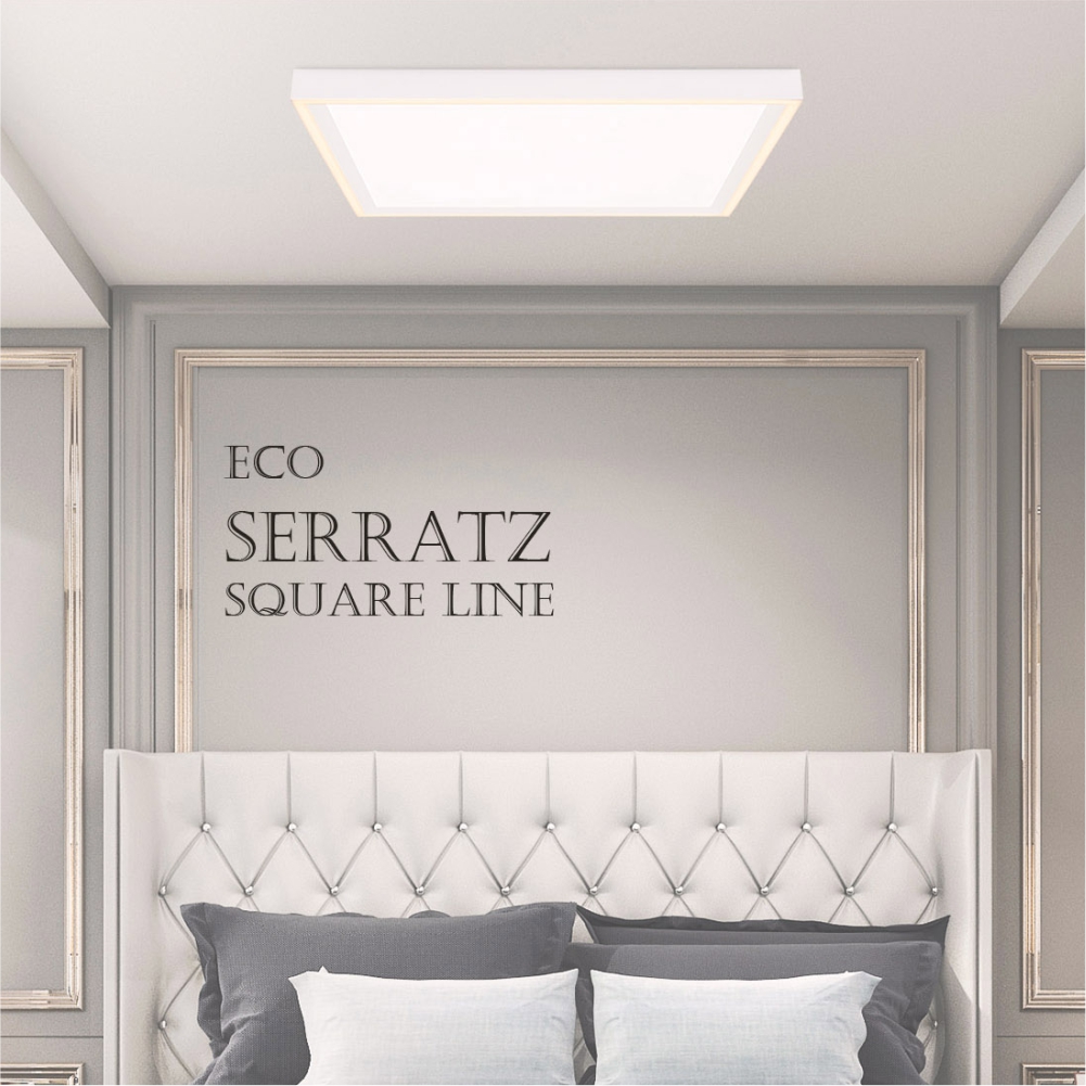 LED 에코 세라츠 사각 라인 리모컨 방등 540+540mm 50W 플리커프리 전등 조명 - 상세 이미지 2