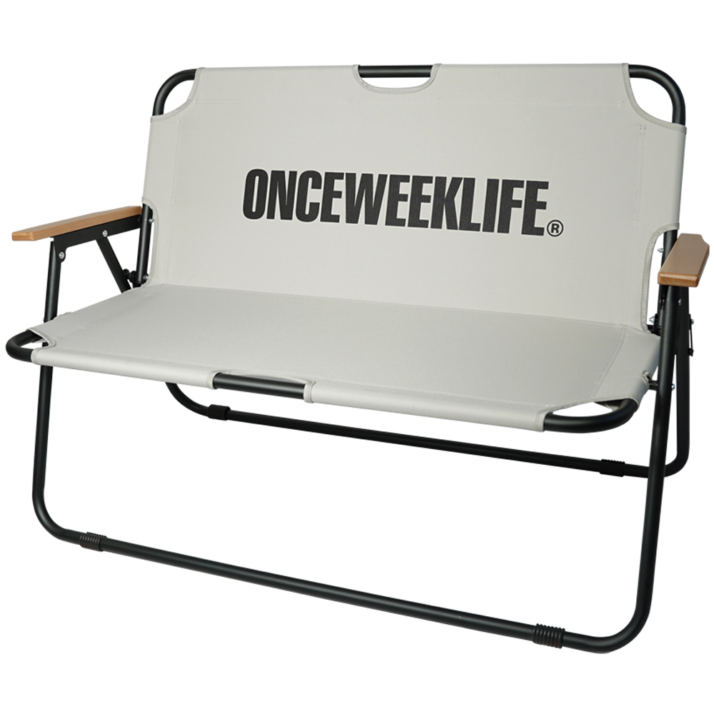 원스위크라이프 캠핑 접이식 경량 2인용 폴딩 벤치 체어 그레이