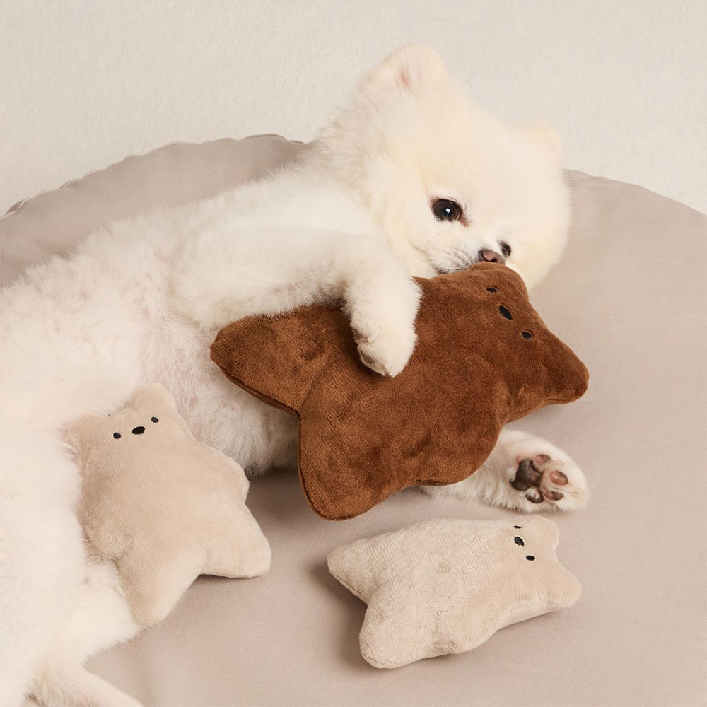 뮤트 곰돌이 애착인형 밀크그레이 S 강아지장난감 - 상세 이미지 4