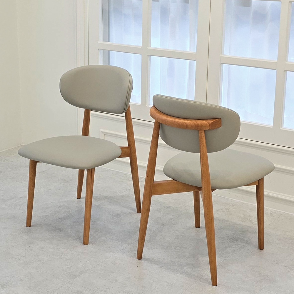스코나 미첼스 실리콘레더 원목 다이닝 식탁 의자 카페체어