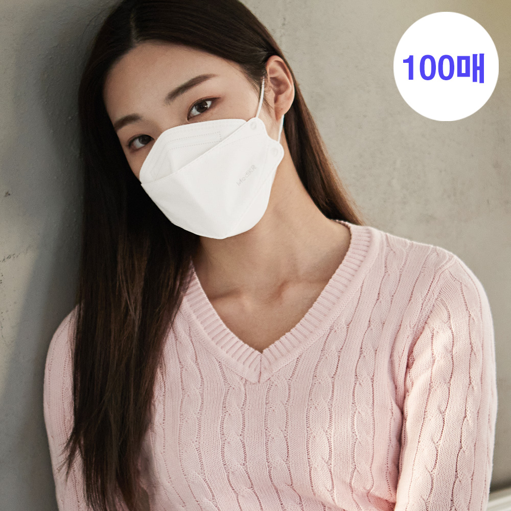 메디케이알 케어핏 입체형 KF94 대형 100매 황사마스크 멜랑화이트