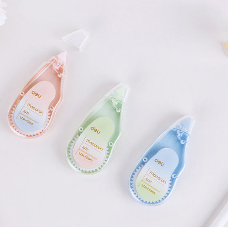마카롱 수정테이프 5mmx12M 3입 화이트 오래사용하는 화이트 수정용품 볼펜지우개 필통속 - 상품 이미지