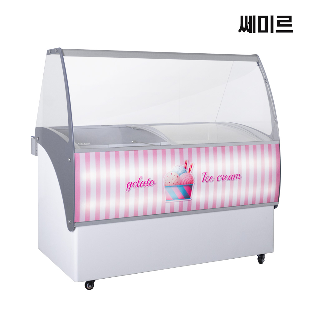 쎄미르 젤라또 쇼케이스 냉동고 초저온 아이스크림 냉장고 평대 LED 스텐밧드 포함 SD-228SN - 상세 이미지 2