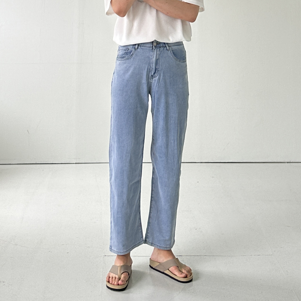 남자 여름 청바지 9부 10부 아이스 팬츠 남자와이드청바지