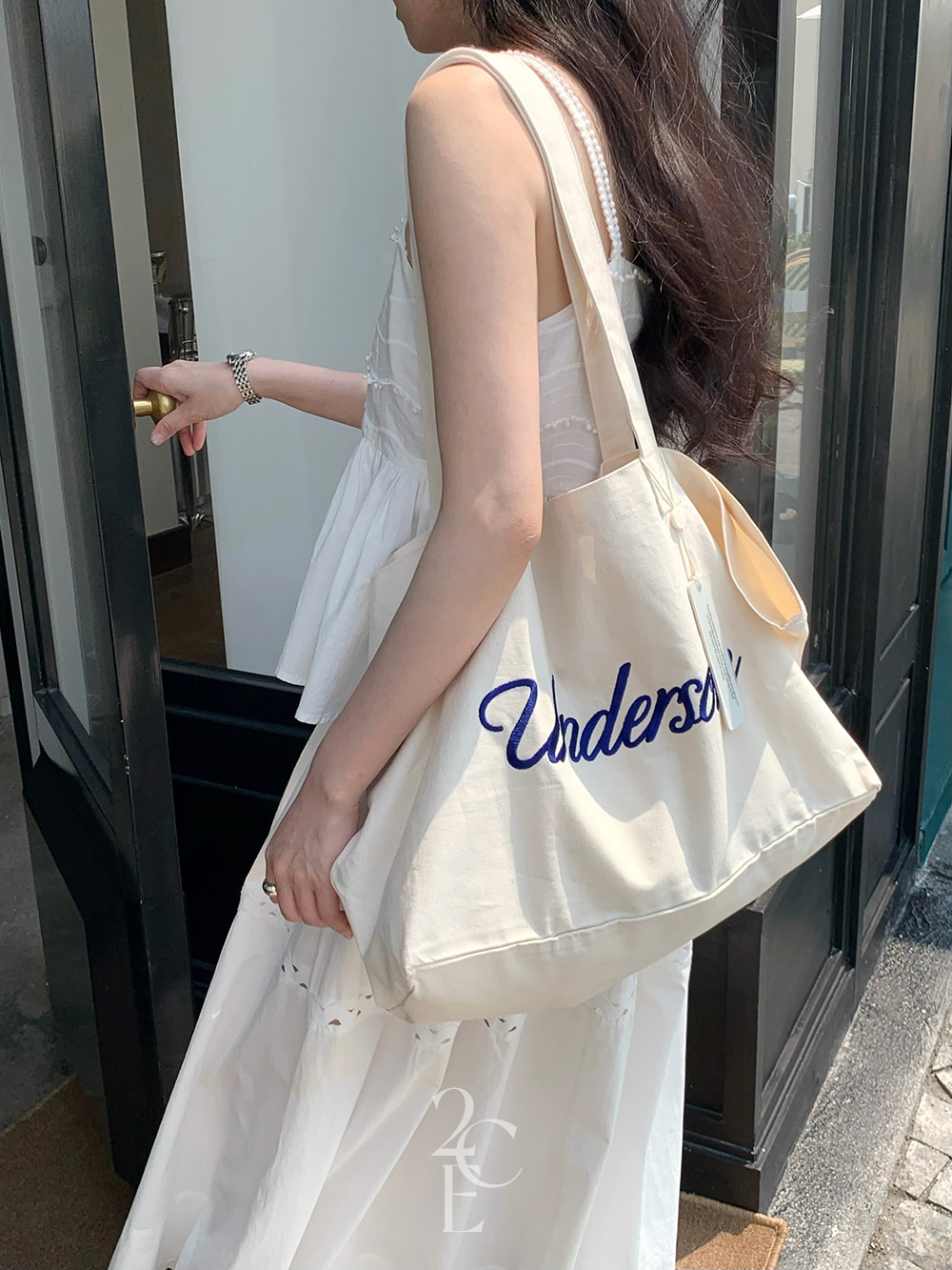 모닝듀 코튼 A라인 플레어 롱 스커트 (1color) 레이스 펀칭 캉캉 주름 화이트 치마 - 상세 이미지 3