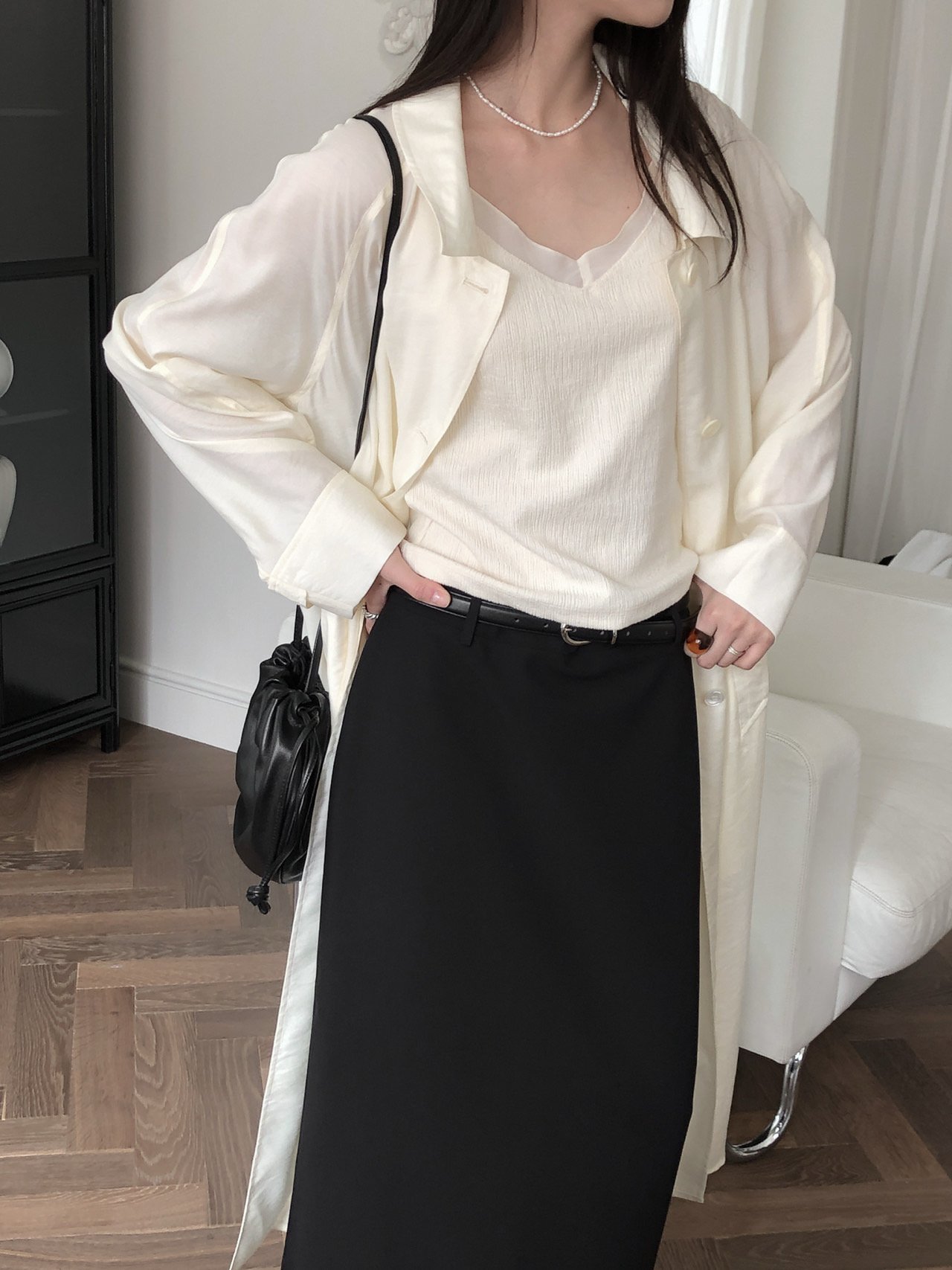 Le Butter 르버터 썸머 시스루 롱 트렌치 코트 2color 상세 이미지 8