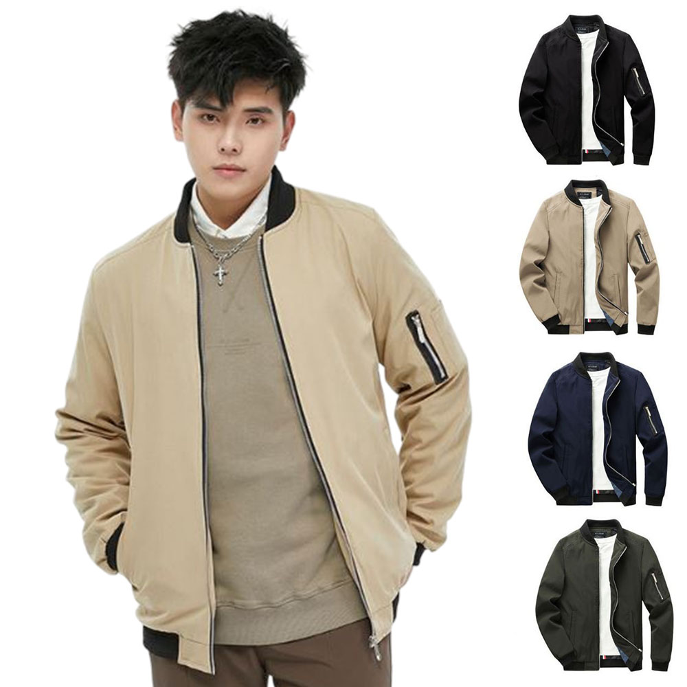 남성 항공 점퍼 간절기 남자 외출 패션 단색 무지 자켓