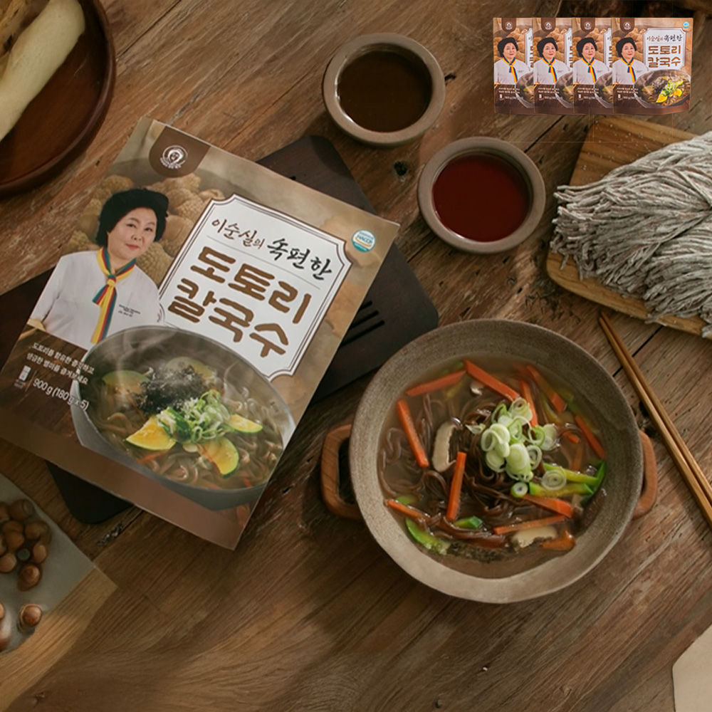 이순실의 속편한 도토리 칼국수 20인분 장국10 비빔장10봉 도토리면 식이섬유 자연식