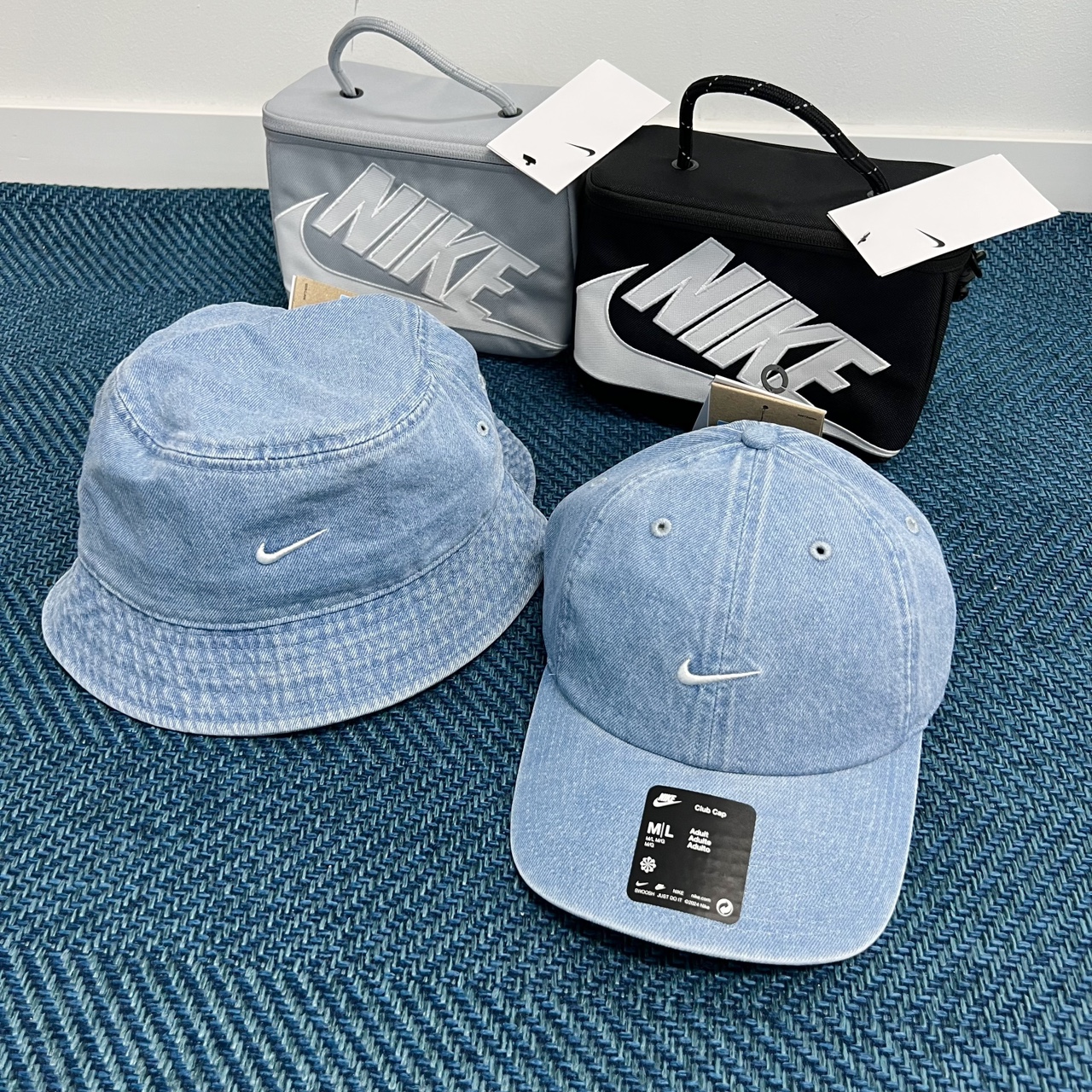 (국내매장) 나이키 데님 청 모자 벙거지 버킷햇 빈티지 빅사이즈 볼캡