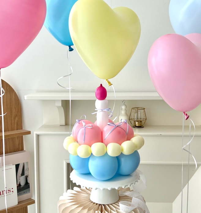 풍선케이크 모자 생일 이벤트 완제품 졸업 학예회 전시회 재롱잔치 어린이집 파티 콩쿨 김포