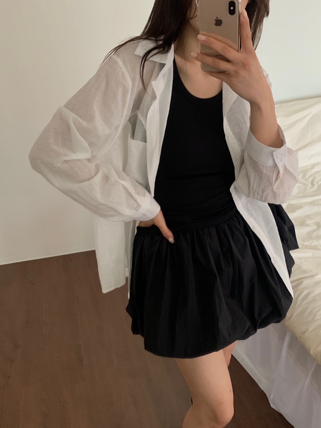 핀터 펌킨 벌룬 미니 스커트 4color (치마바지/ 미니스커트/ 벌룬스커트/ 화이트스커트/ 밴딩스커트) 상세 이미지 42