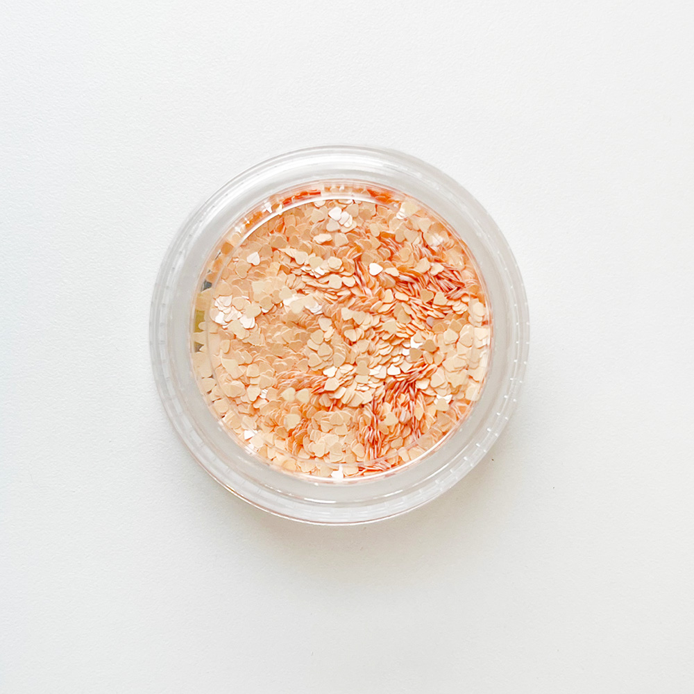 쪼꼬미 파스텔 오렌지 하트 네일글리터 1mm - 상세 이미지 2