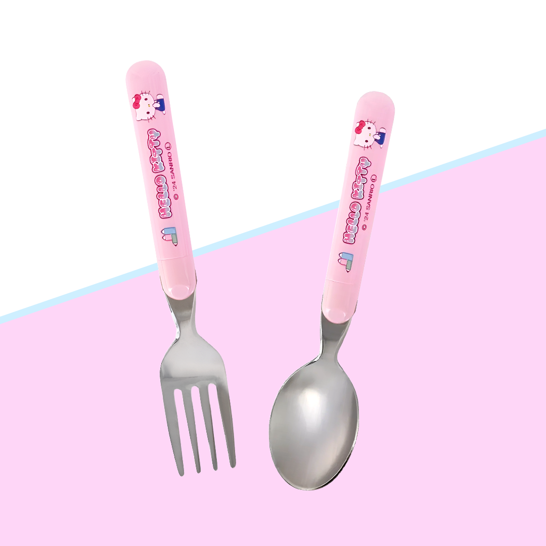 헬로키티 수저 포크 세트 유아 아기 - 메인 이미지