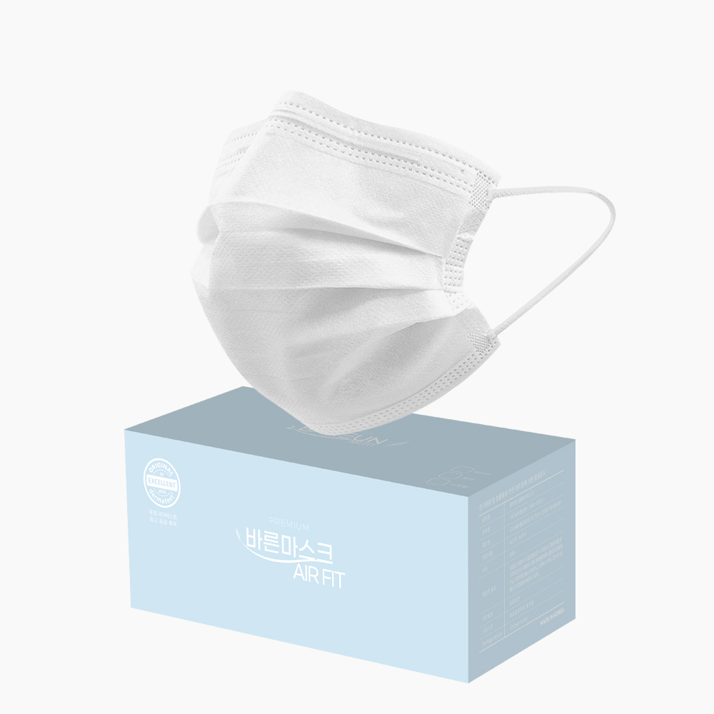 바른마스크 에어핏 일회용 덴탈 마스크 비말 자외선 차단 스포츠 여름 마스크