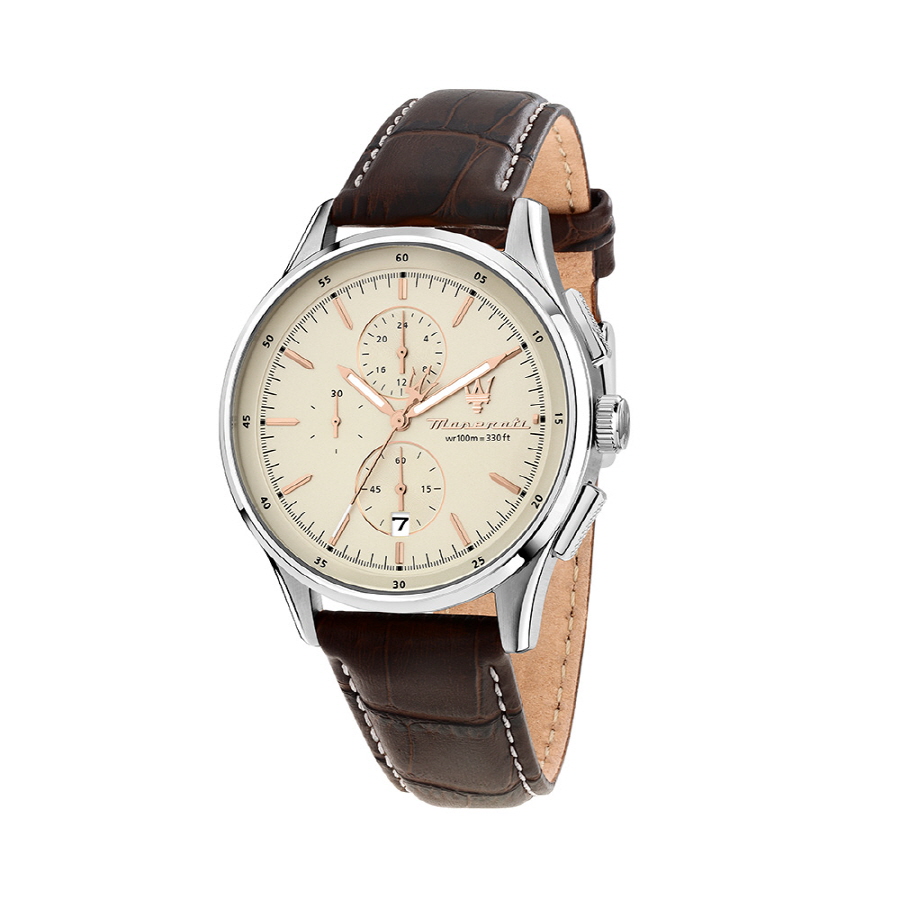 [Italian Design] 마세라티 남자 SORPASSO 가죽 클래식 손목 패션 방수 쿼츠 야광시계 아이보리 이미지 7
