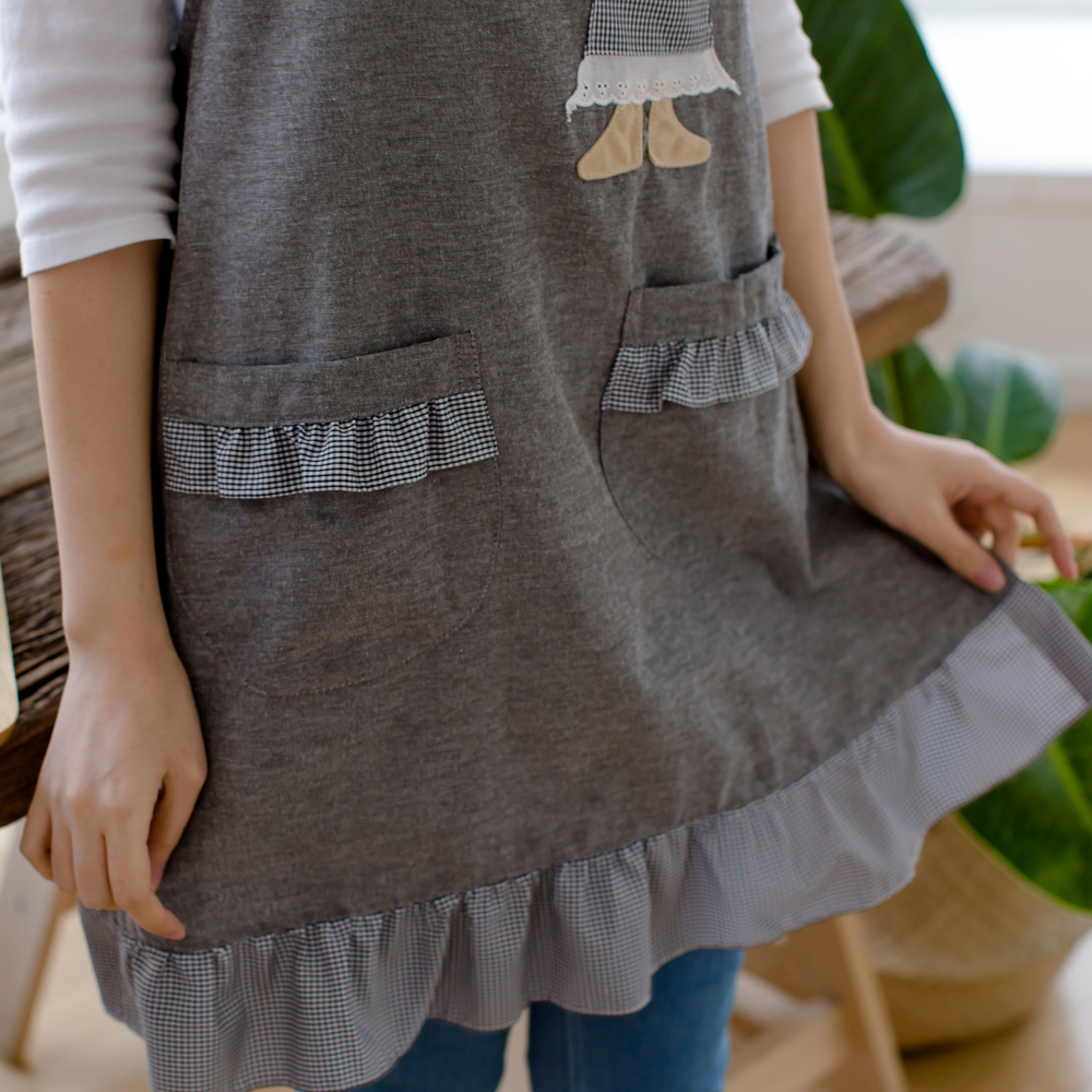 데코에버 인형 어린이집선생님 앞치마 가벼운 면 원피스앞치마 빅사이즈