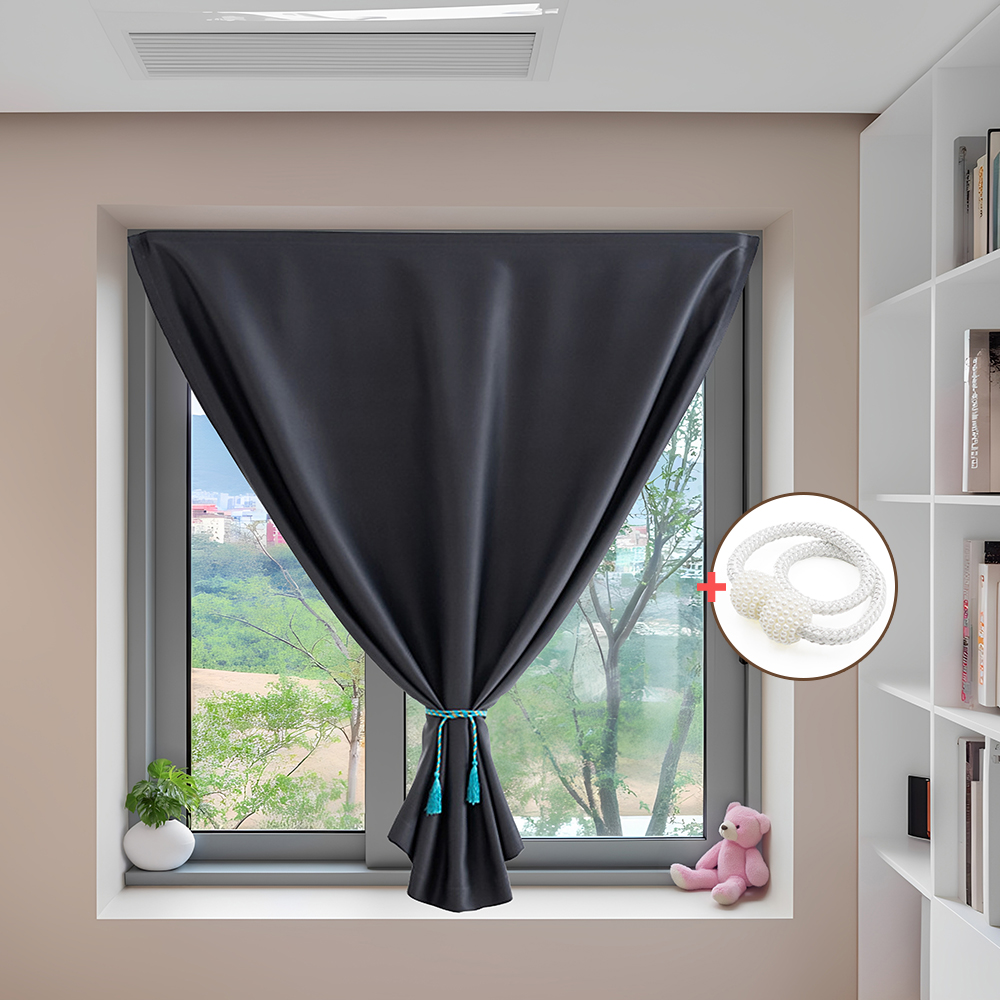 메이스 붙이는 안방 암막커튼 창문형 벨크로 작은창 짧은 커튼 100x150