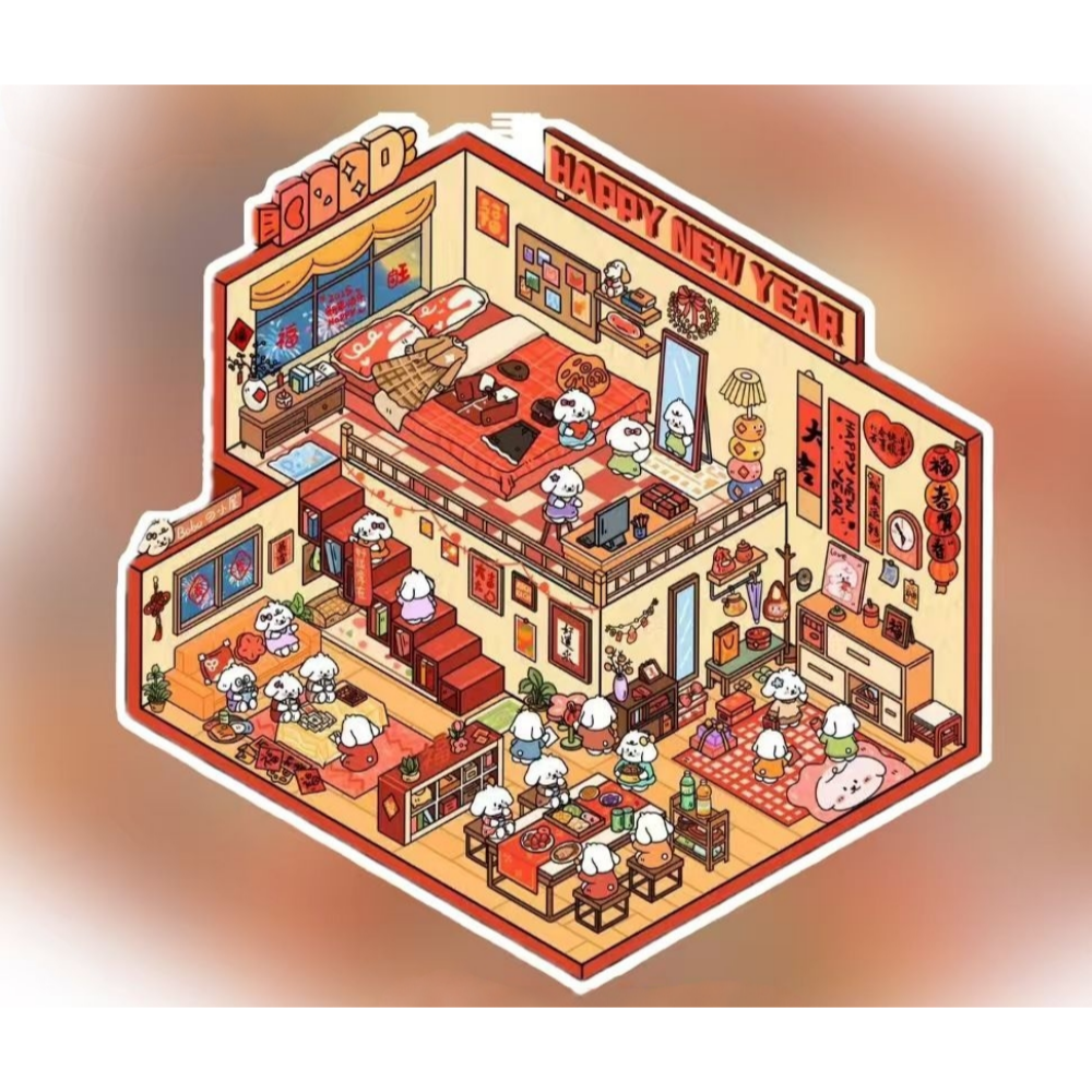 문고라니 3d스티커 방꾸미기 씬 입체 DIY 스티커 스몰웨딩 이미지 3