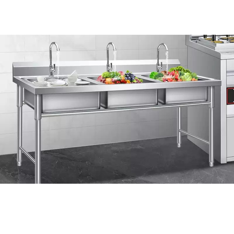 주방 싱크대 3구 인조 대리석 아파트 빌라 주택 사무실 145x50x80 산치 0.8 - 상품 이미지