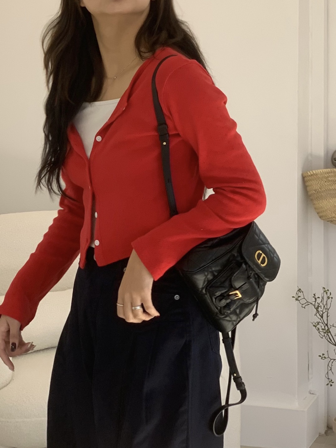 플라워펀칭가디건 라운드 봄가디건 - 상세 이미지 3