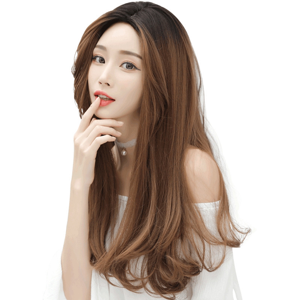 자연스러운 웨이브 가발 긴머리 롱가발 펌 통가발 전체 가발 - 상세 이미지 5