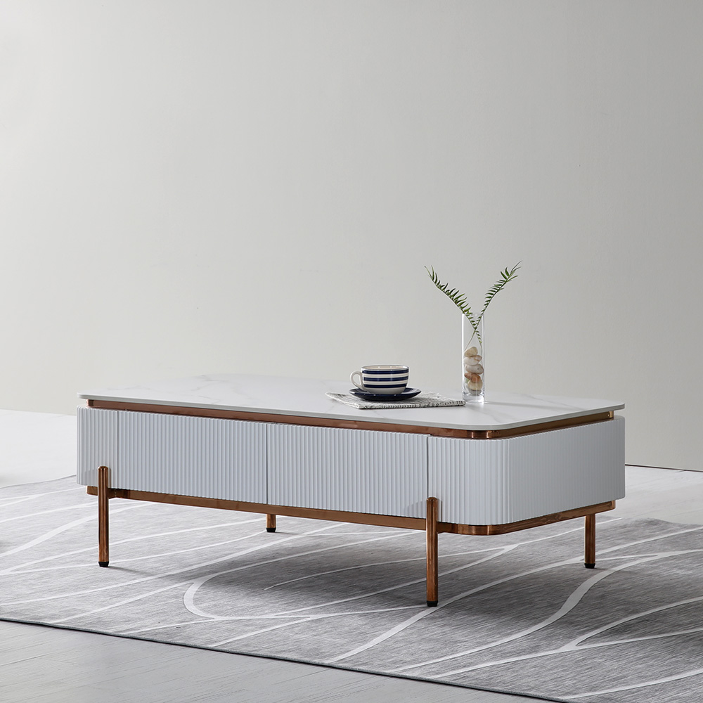 스코나 로프턴 템바보드 로즈골드 포세린 포세린 세라믹 소파 테이블