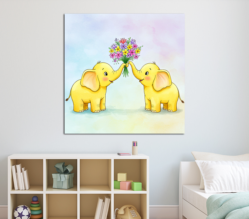 귀여운 아기 코끼리 그림 아이방 꾸미기 인테리어 액자 풍수 중형 - 상세 이미지 3