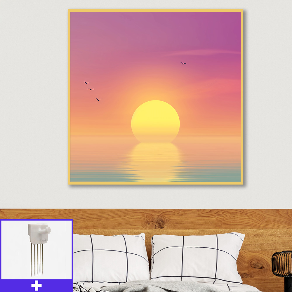 황금노을 80cm x 80cm 무광골드 알루미늄액자 - 메인 이미지
