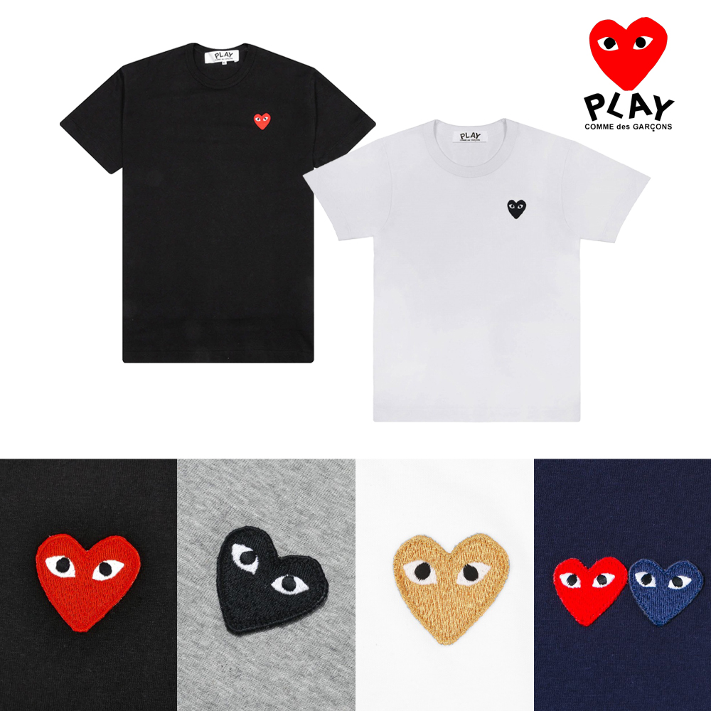 꼼데가르송 반팔 꼼데 반팔티 티셔츠 폴로 카라티 레드와펜 남성 여성