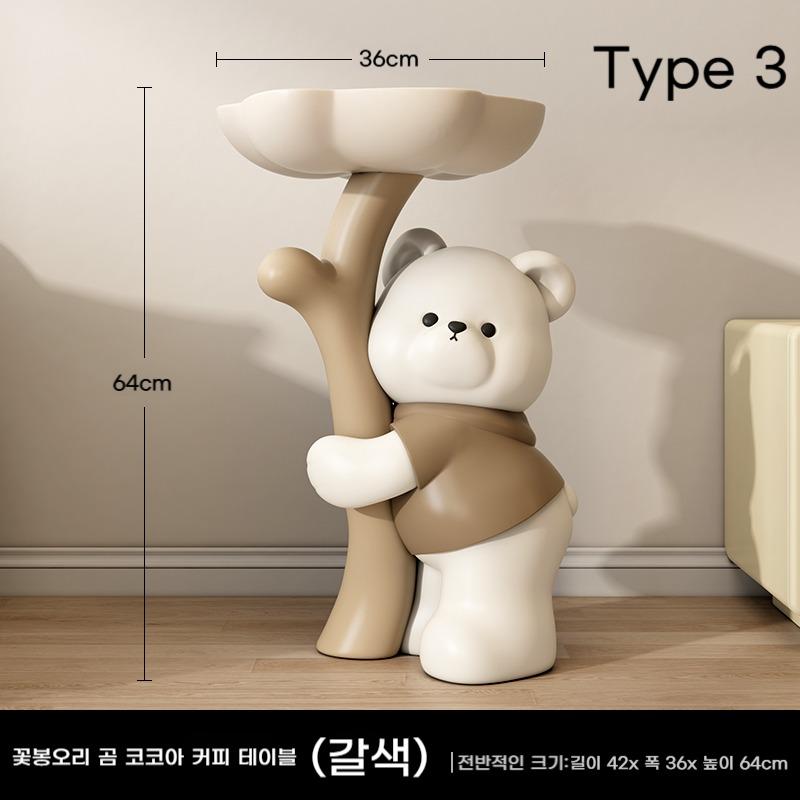 깜찍 귀여운 곰 침대 블루투스스피커 조명 협탁 거실 대형 거실장 소파 옆 인테리어 소품 집들이 선물 - 상세 이미지 3