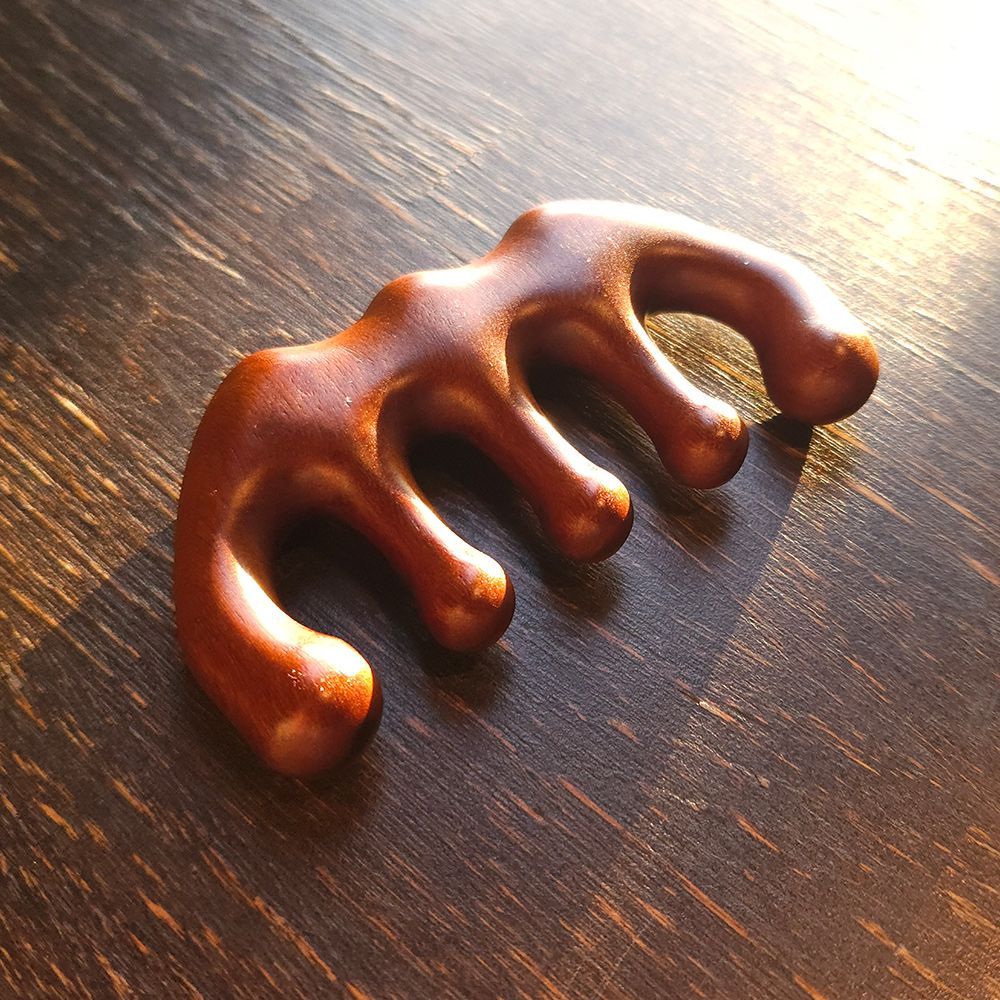 나무괄사 두피 머리 마사지빗 목 어깨 얼굴 마사지기 뒷목 승모근 종아리 다리 갈사 원목 - 상세 이미지 4