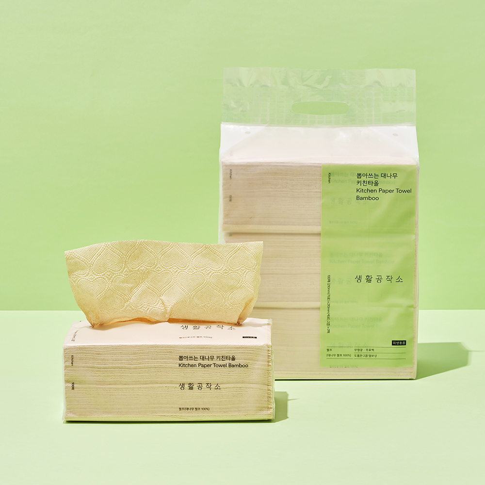 생활공작소 뽑아쓰는 대나무 키친타올 100매 15팩