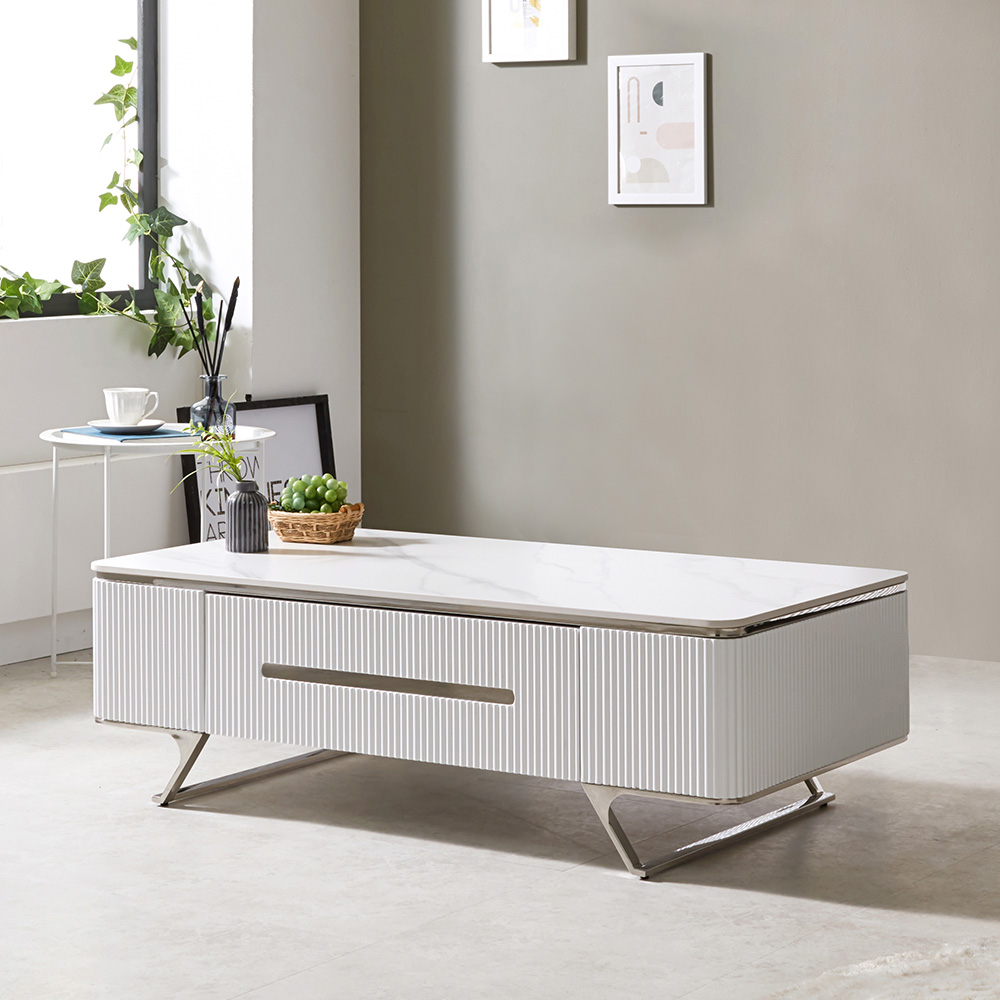 스코나 리벨스 템바보드 실버 포세린 세라믹 거실 소파 테이블