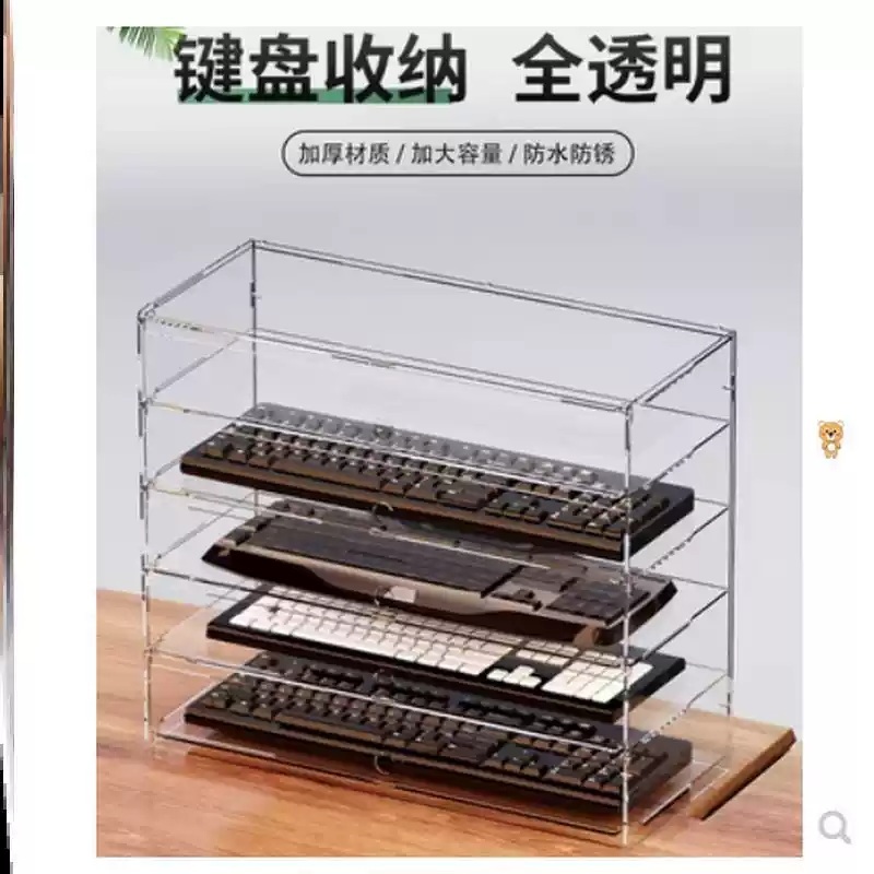 아크릴 키보드진열대 거치대 투명 선반 보관 캐비닛 수납 6단 투명 키보드 수납 (도어) - 상세 이미지 2