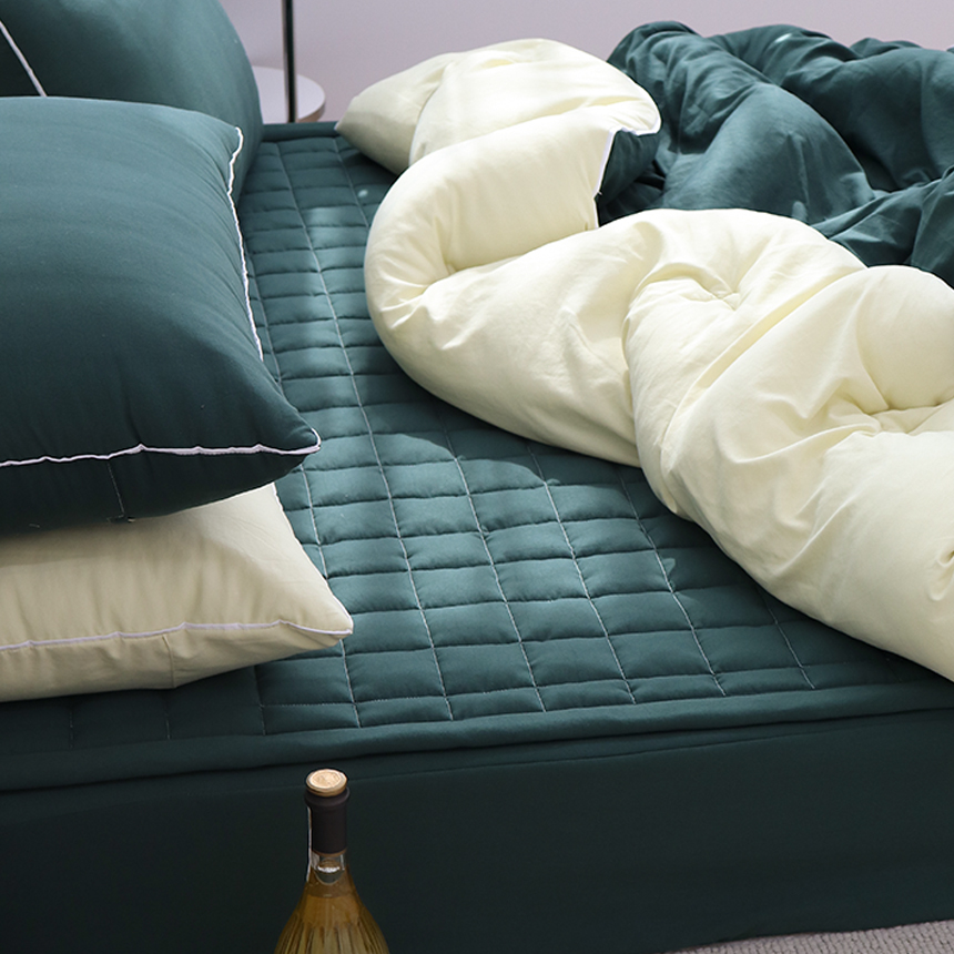 푹신한 고정밴드 먼지없는 알러지케어 누빔 침대패드 화이트 SS D SLK K