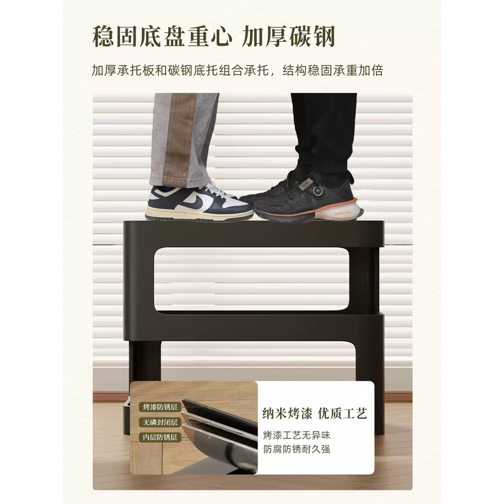 틉새협탁 거실 테이블 옆 작은 침실 선반 사이드 침대 미니 수납 2단 슬림 - 상세 이미지 3