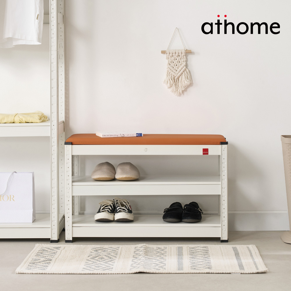 앳홈 킨티아 철제 벤치 신발장 무볼트 선반 로비의자